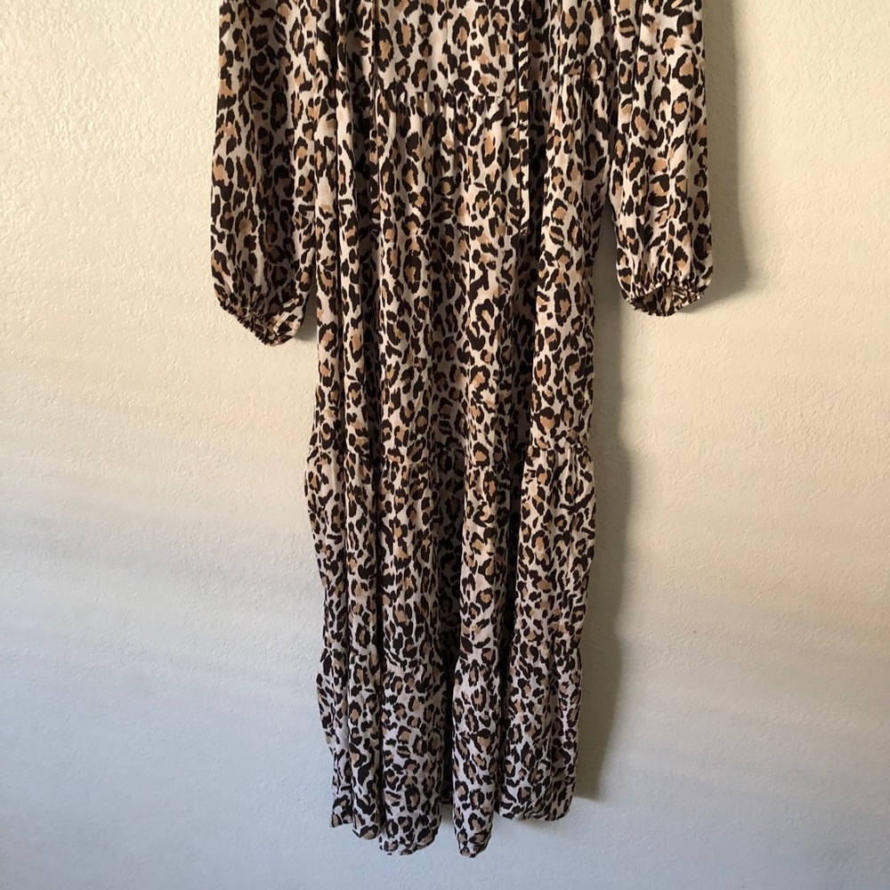Banana Republic midi leopard tier dress - Picture 3 of 6
